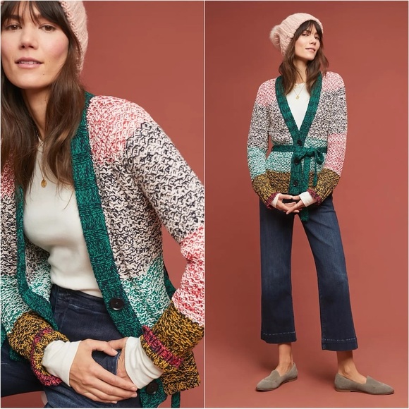 Anthropologie Maeve Sweater Harmony Cardigan Long Sleeve Button Front Knit Sz S - Picture 1 of 14